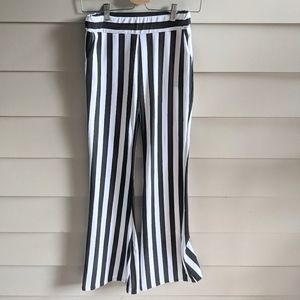 Striped bell bottom leggings